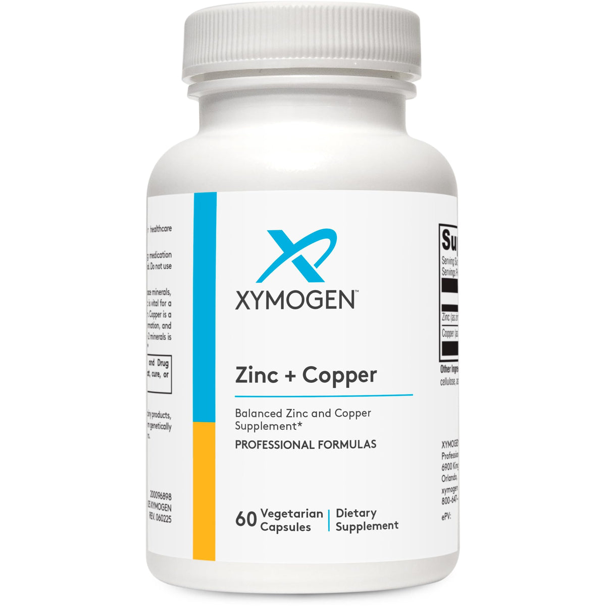 XYMOGEN Zinc+Copper 60-count bottle label