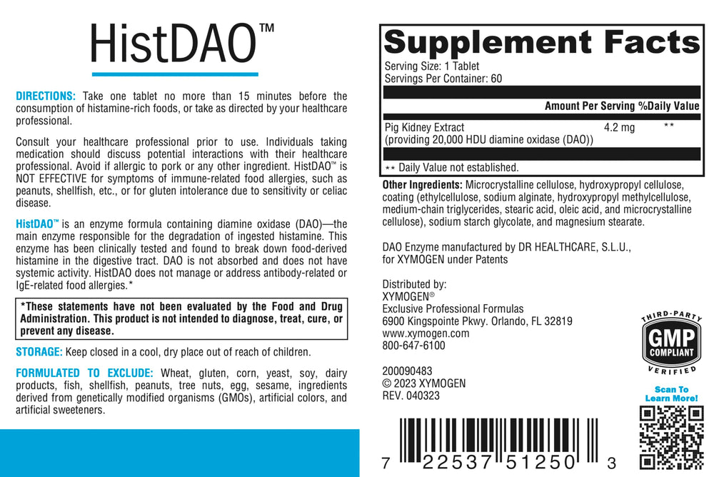 Serving size one HistDAO tablet