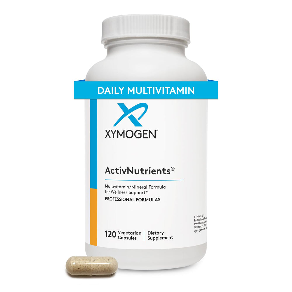 XYMOGEN ActivNutrients bottle with capsules supports daily wellness.