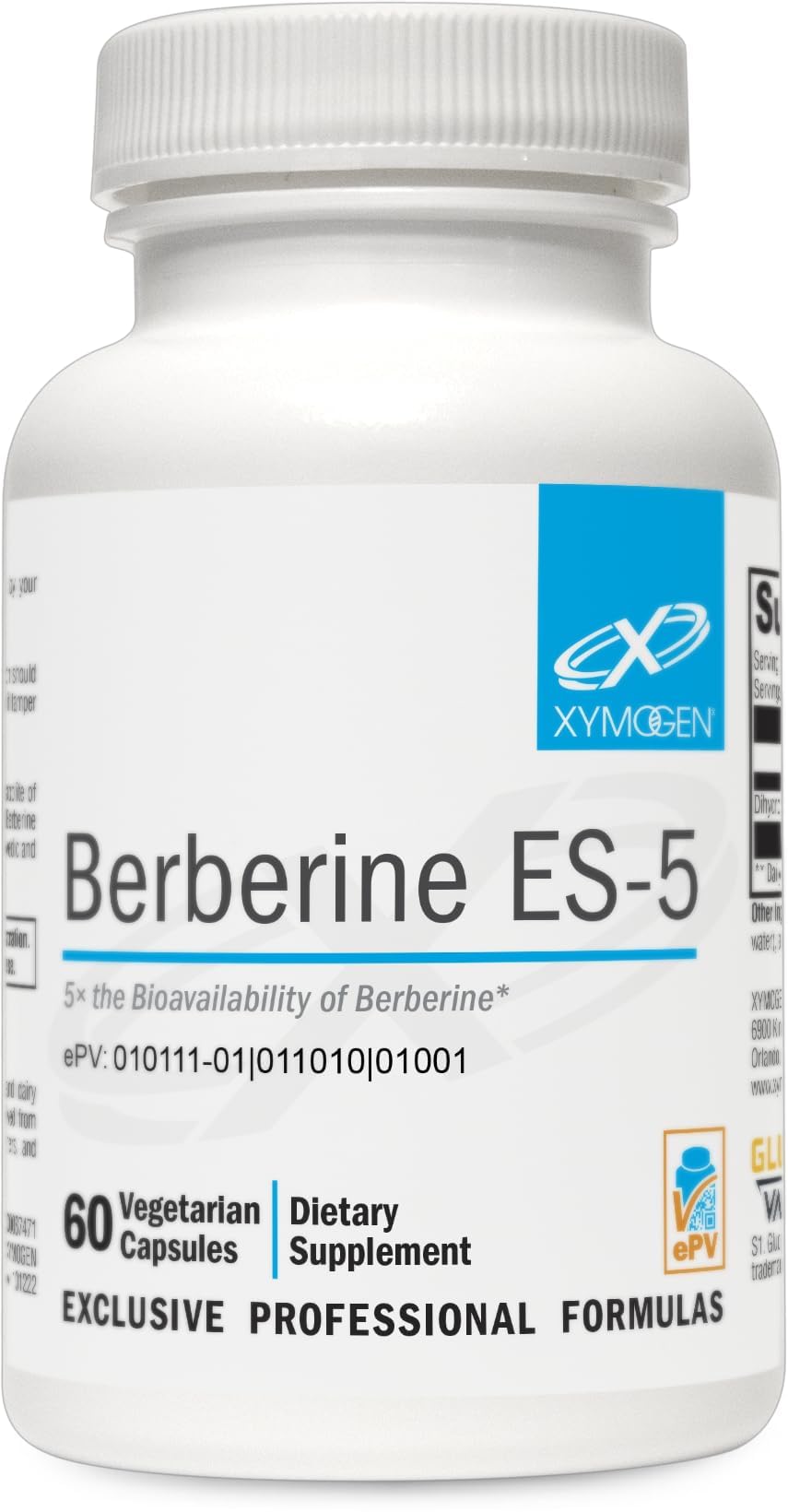 XYMOGEN Berberine ES-5 bottle front view for daily metabolic support