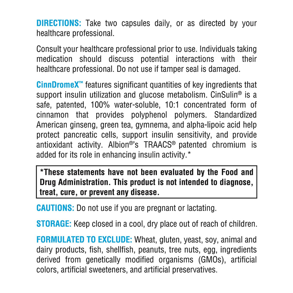 Usage and dosage information for XYMOGEN CinnDromeX
