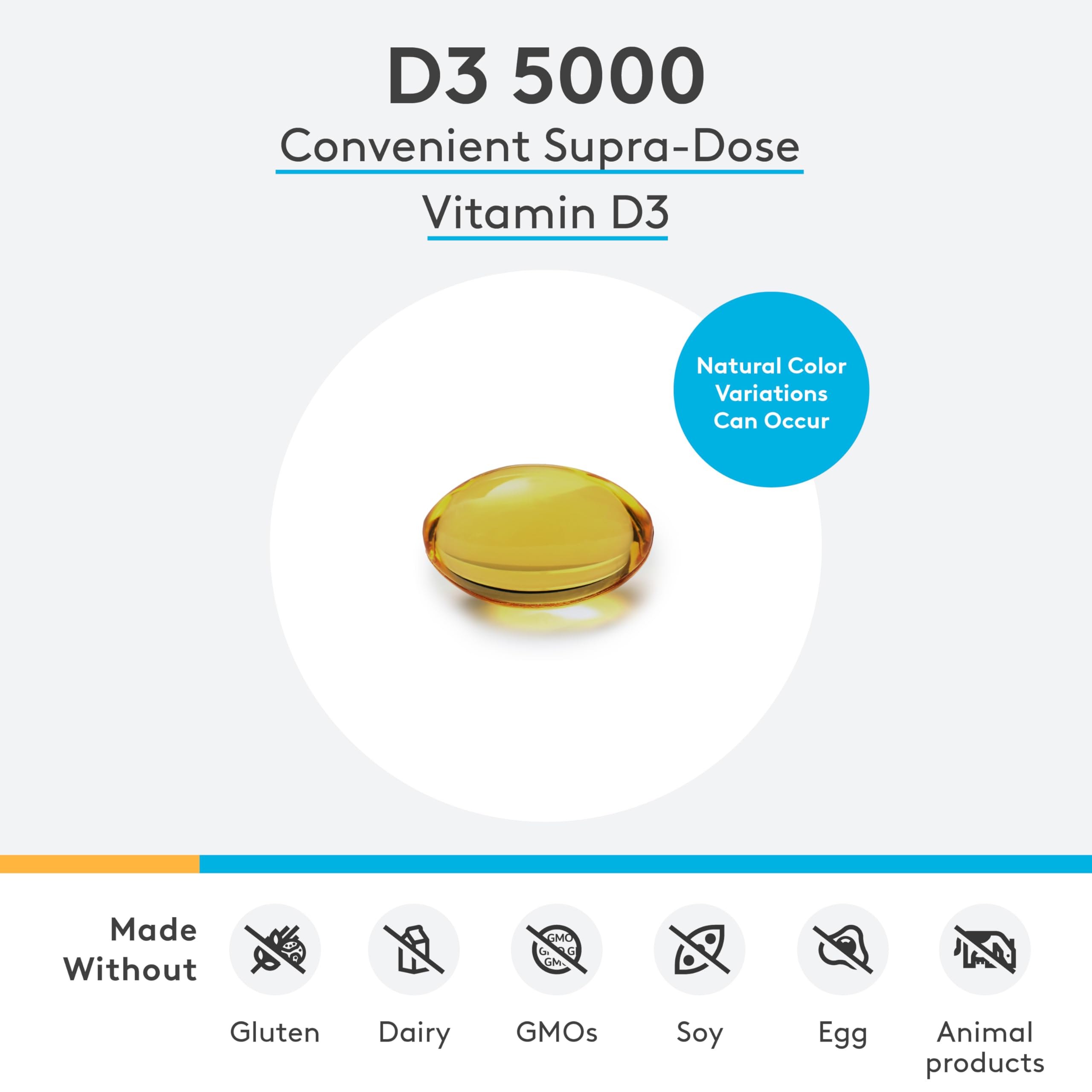 XYMOGEN D3 5000 softgel pour demonstrating ease of daily intake
