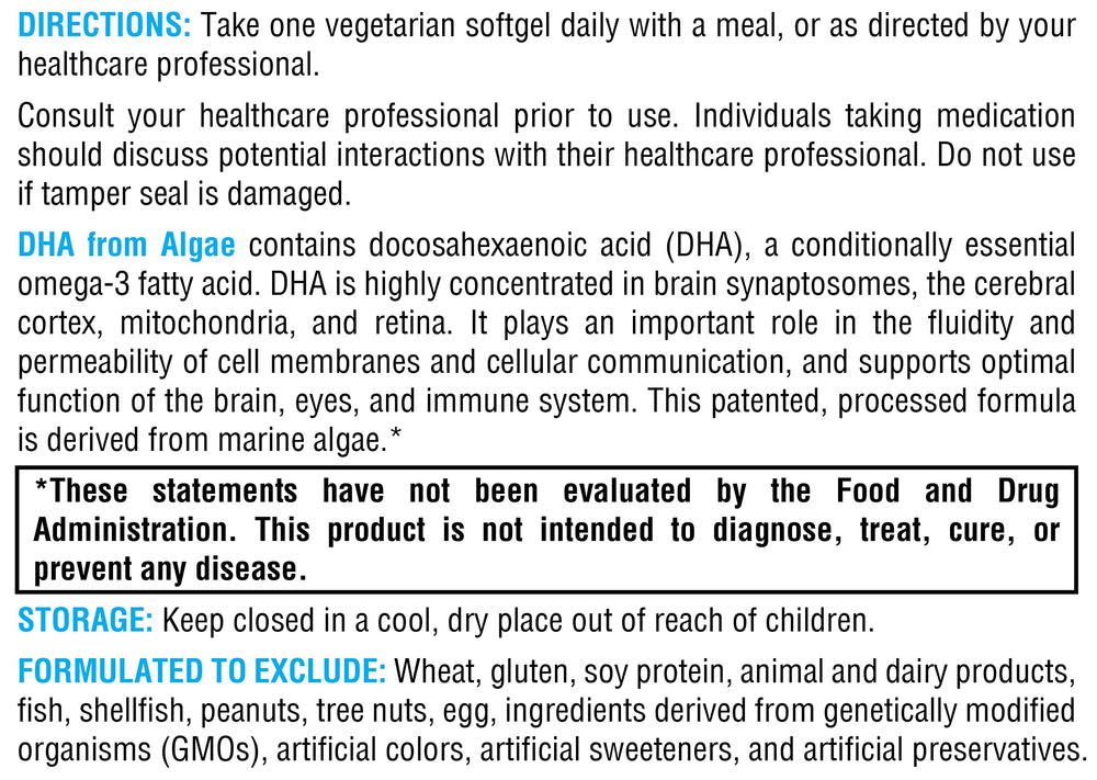 Immune health support with DHA from algae