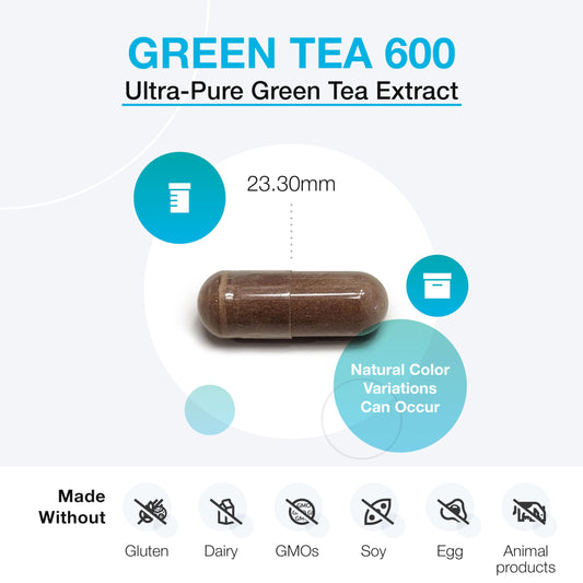 Close-up of Green Tea 600 capsules