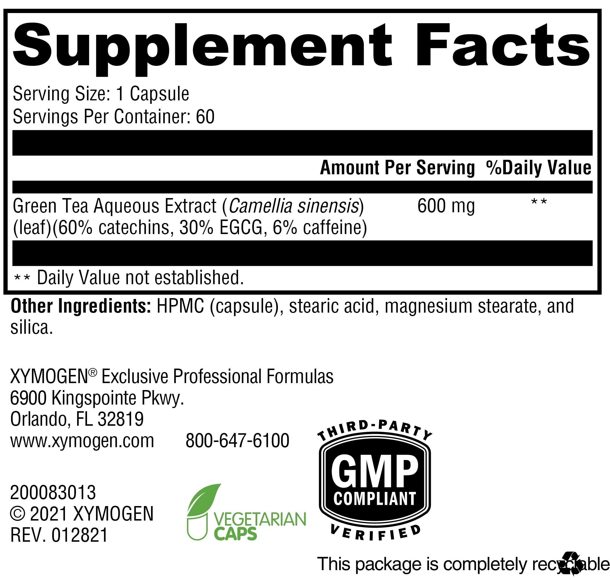 Graphic illustrating green tea extract and antioxidants