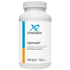 Product bottle front view of XYMOGEN LipotropiX 120 capsules