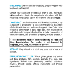 XYMOGEN Liver Protect ingredients layout featuring NAC and milk thistle.