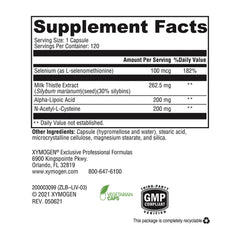 XYMOGEN Liver Protect milk thistle extract close-up showing silymarin.