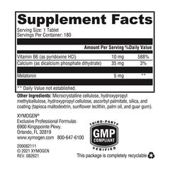 XYMOGEN Melatonin CR biphasic-delivery graphic illustrates quick then steady release.