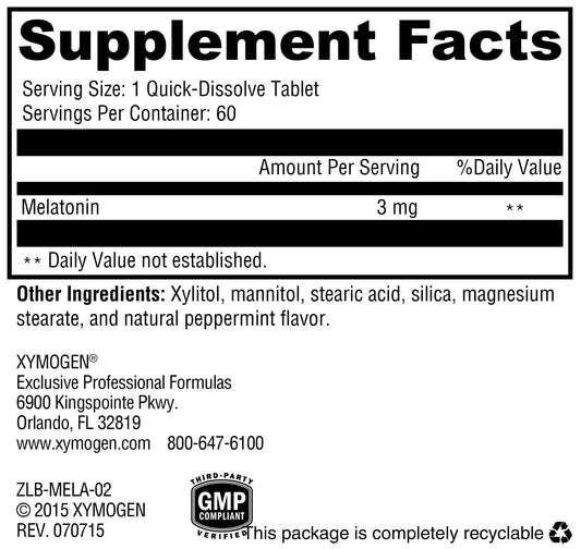 Close-up of peppermint-flavored melatonin lozenges
