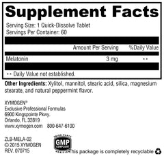 Close-up of peppermint-flavored melatonin lozenges