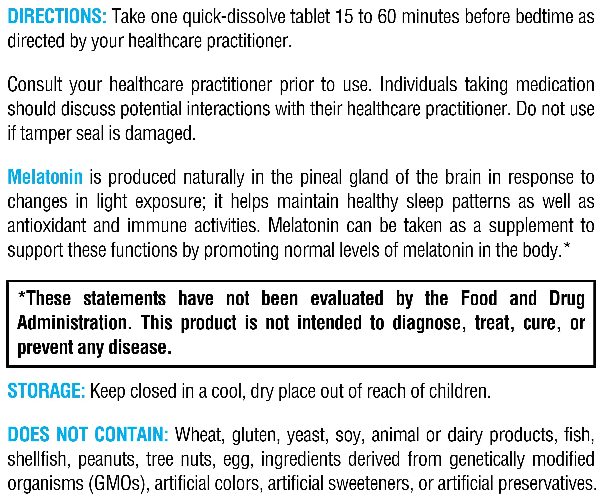 Ingredient information label on packaging
