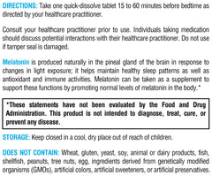 Ingredient information label on packaging