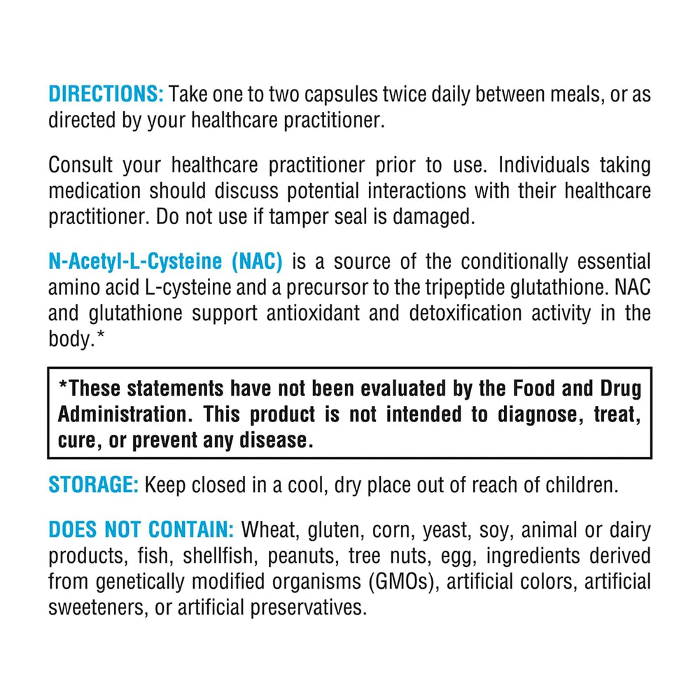 Dosage chart infographic for NAC 600 mg