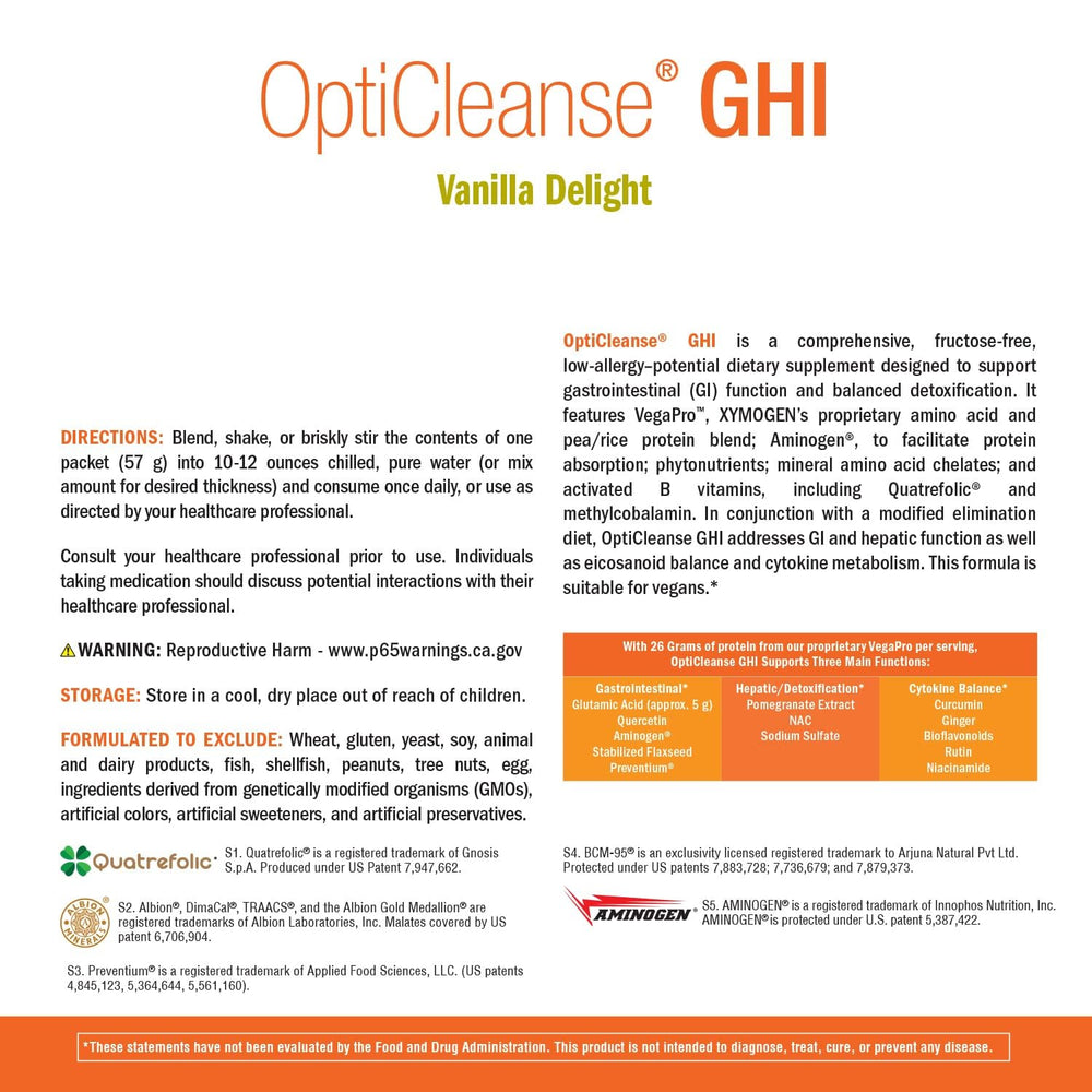 Product packaging mockup for OptiCleanse GHI Detox