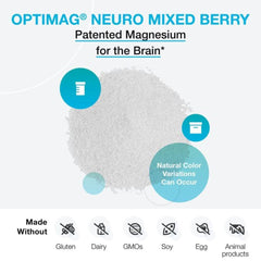 XYMOGEN OptiMag Neuro mixed berry powder ready to blend into water