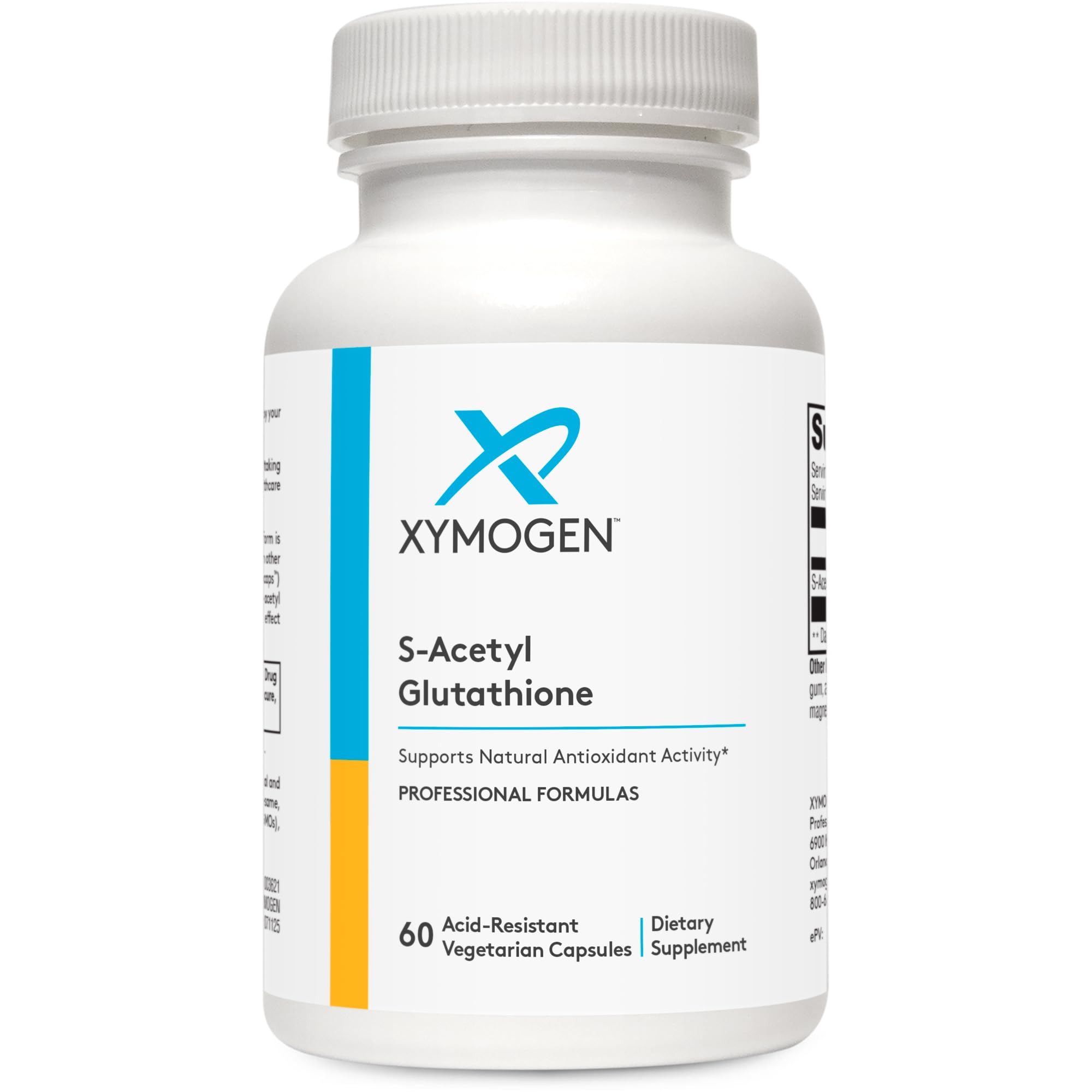 Xymogen S Acetyl Glutathione bottle front view highlighting antioxidant support