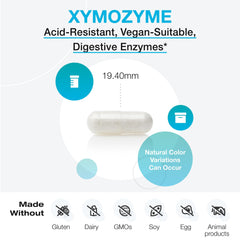 Close-up of XymoZyme label highlighting protease and bromelain
