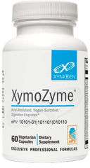 Front view of XYMOGEN XymoZyme bottle with 60 capsules