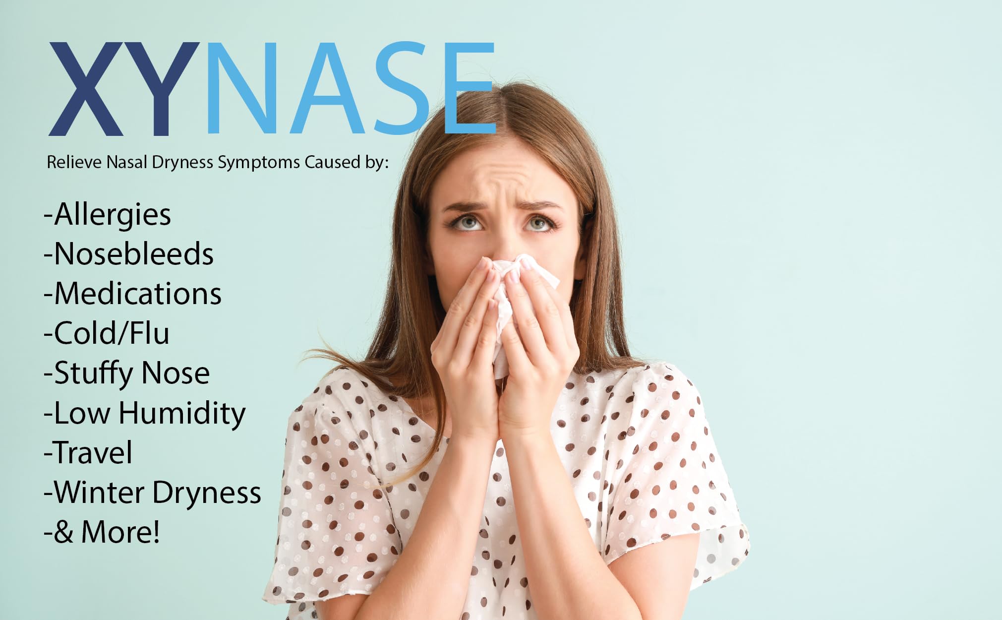 Xynase nasal spray mist application shows even coverage