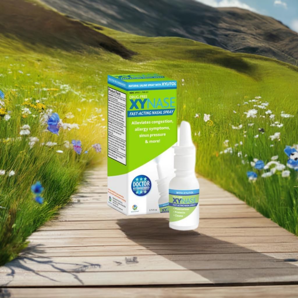 Xynase nasal spray xylitol ingredient close-up highlighting hydration