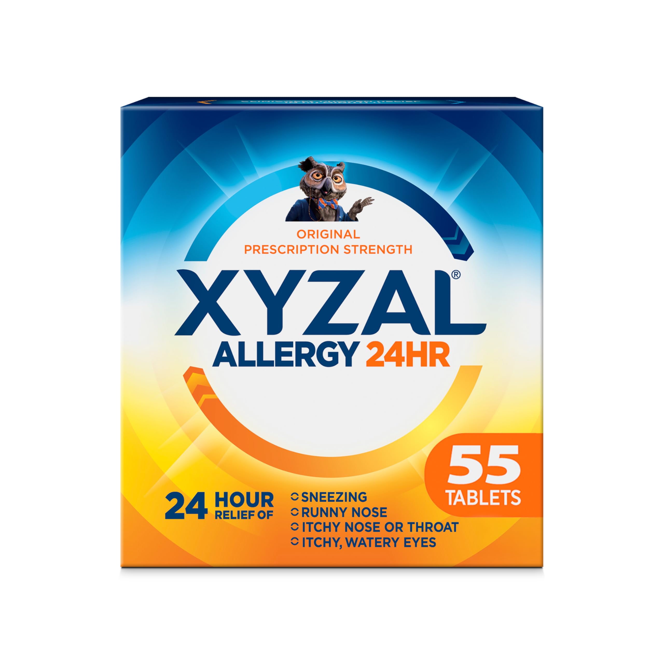 Xyzal 24Hour bottle front showing all-day allergy relief promise