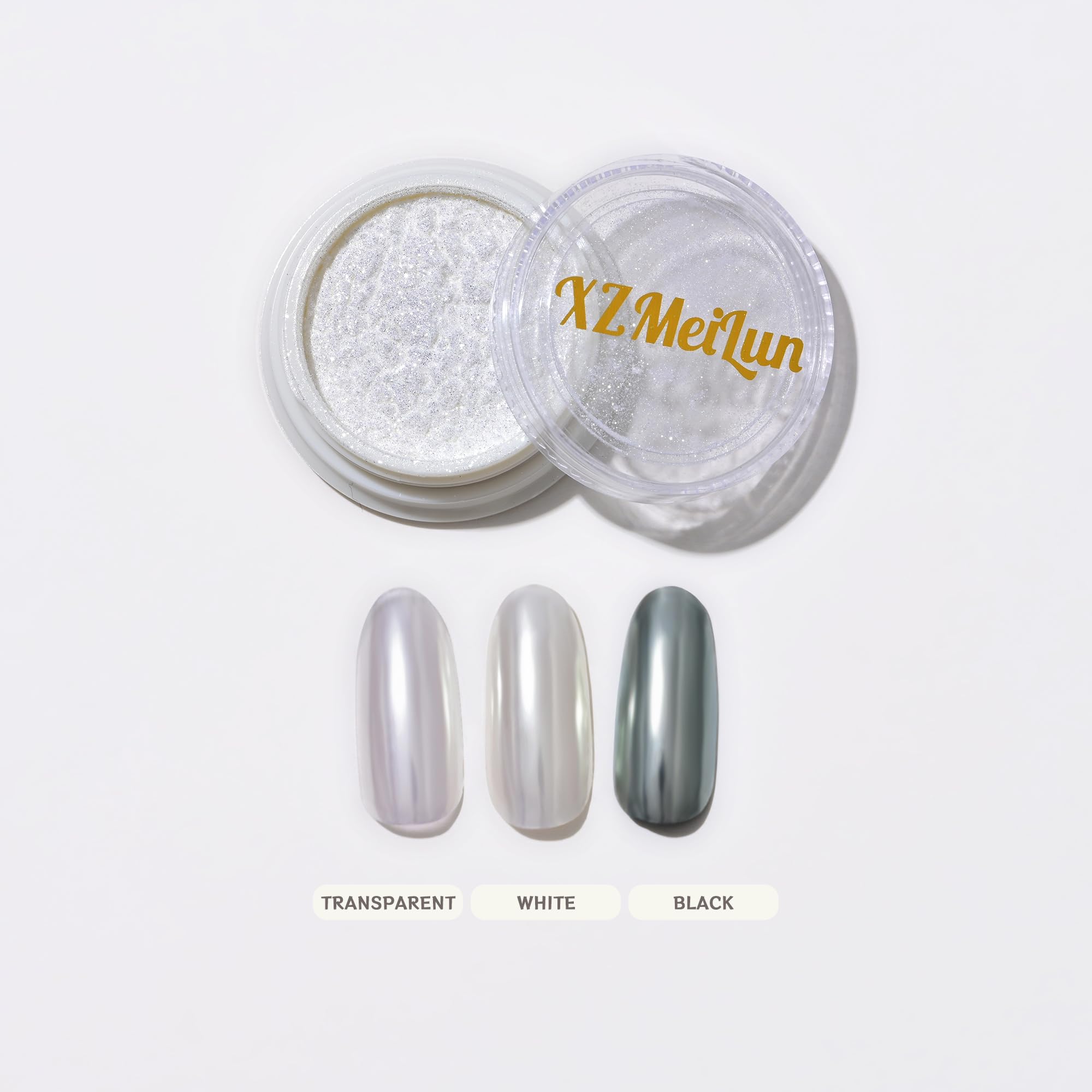 XZMeiLun chameleon powder yellow shift adds bold chromatic accents on black base.