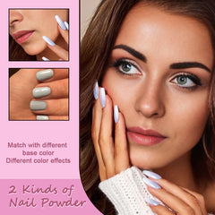 XZMeiLun Multi-chrome powder works with builder gels for customizable finishes.