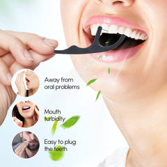 Eco-friendly corn starch dental floss picks in packaging