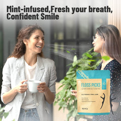 Six-pack display of Y-Kelin dental floss picks