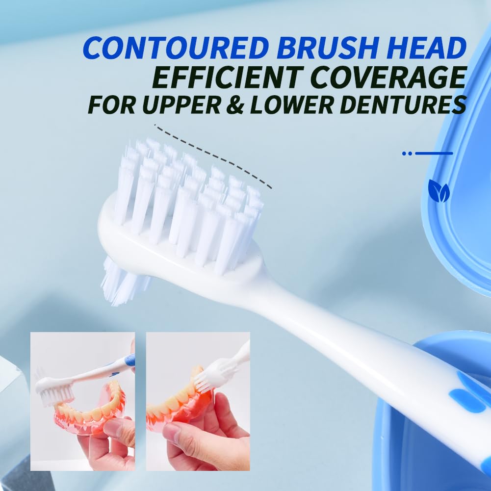 Hard nylon bristles of denture brush