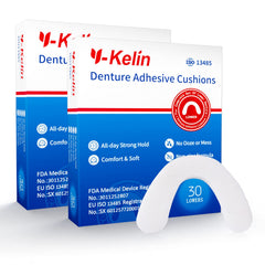 Y-Kelin Lower Denture Adhesive Cushions package with 60 strips