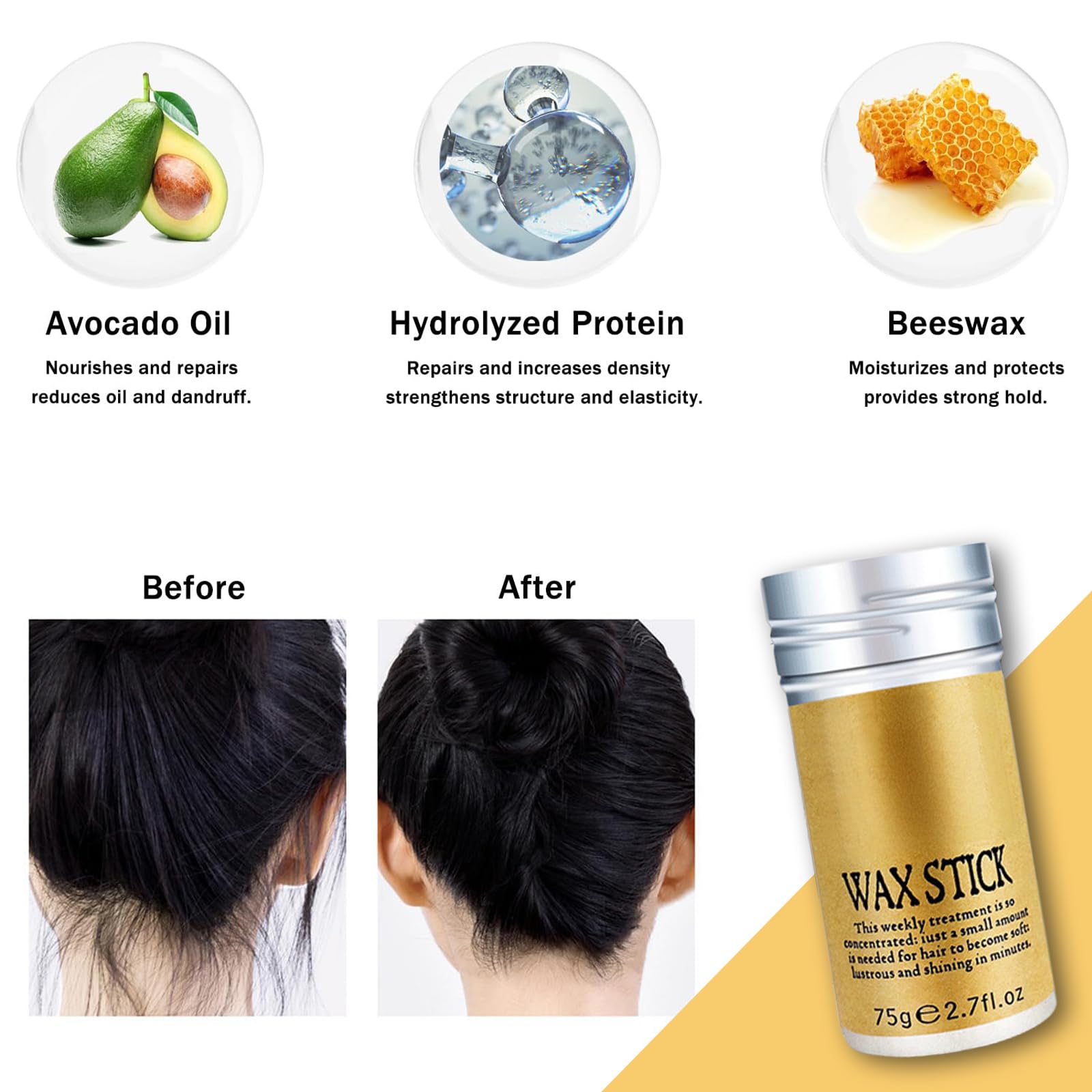 Yabacado Hair Wax Set Step 2 use: brush for even distribution