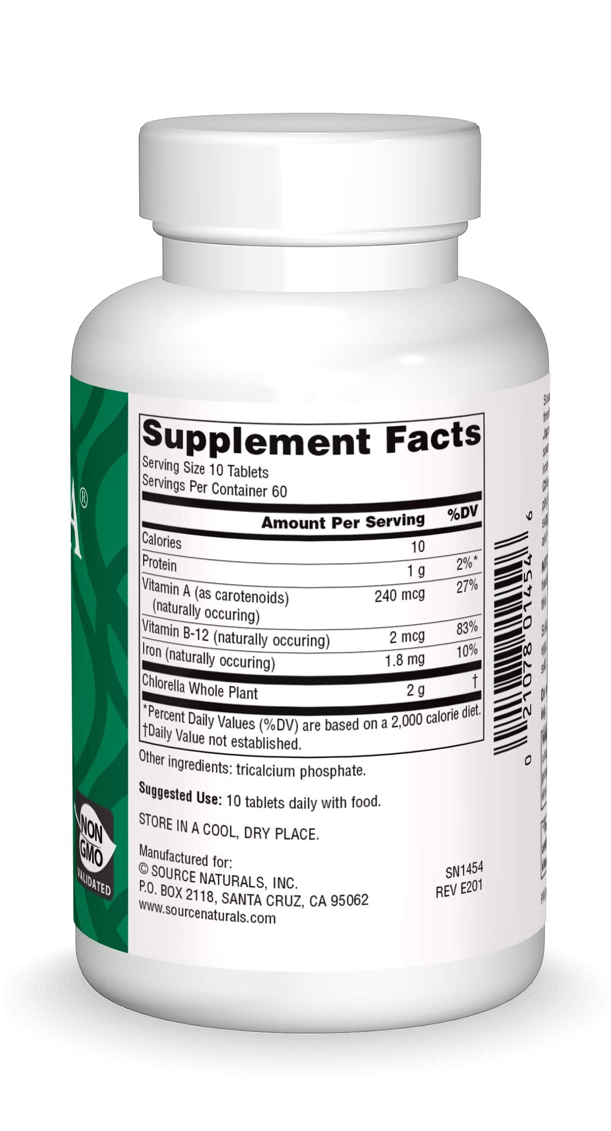 Close-up of Yaeyama chlorella tablets