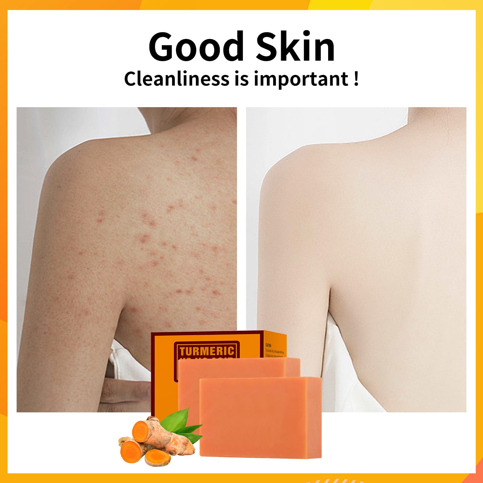 YAFUSIPE turmeric soap with natural oils nourishing the skin during cleanse.