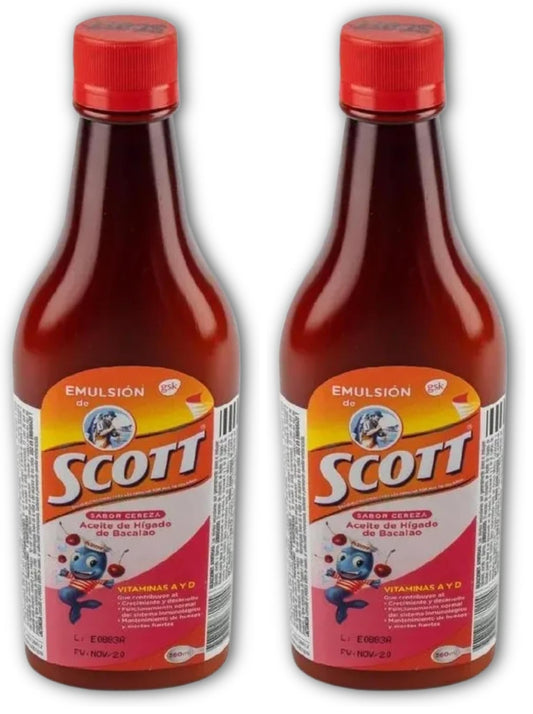 YAHVE Cherry flavor cod liver oil emulsion bottles pack of 2