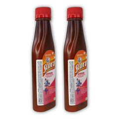 Close-up of Yahve cod liver oil emulsion label with vitamins A and D and calcium