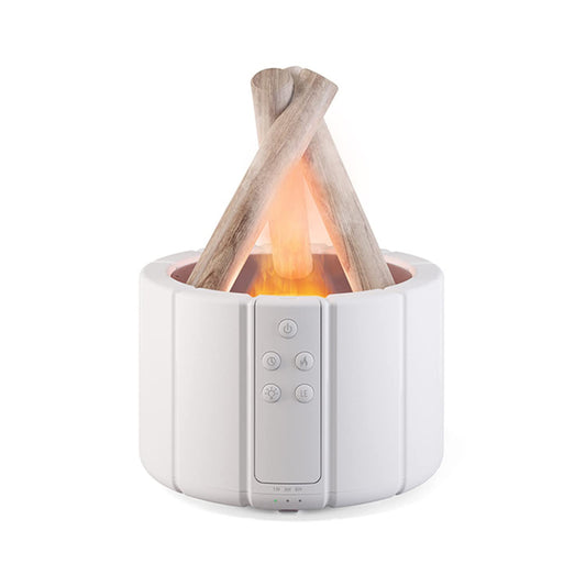 Front view of YALEDI Campfire Flame Diffuser in white (250ml).