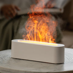 YALEDI fireplace-shaped essential oil diffuser in white with 150ml reservoir