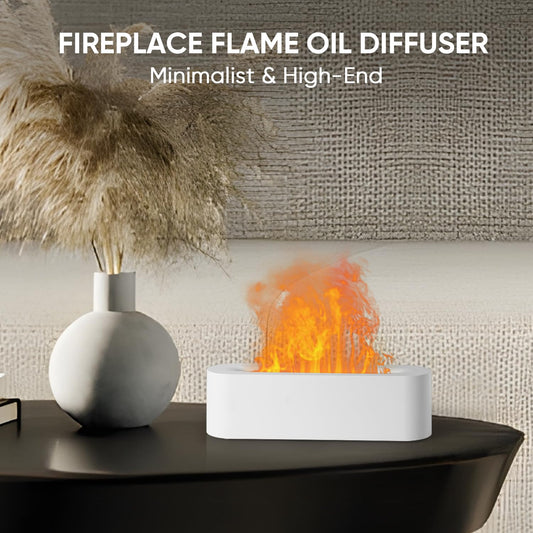 YALEDI white fireplace diffuser with ambient flame light