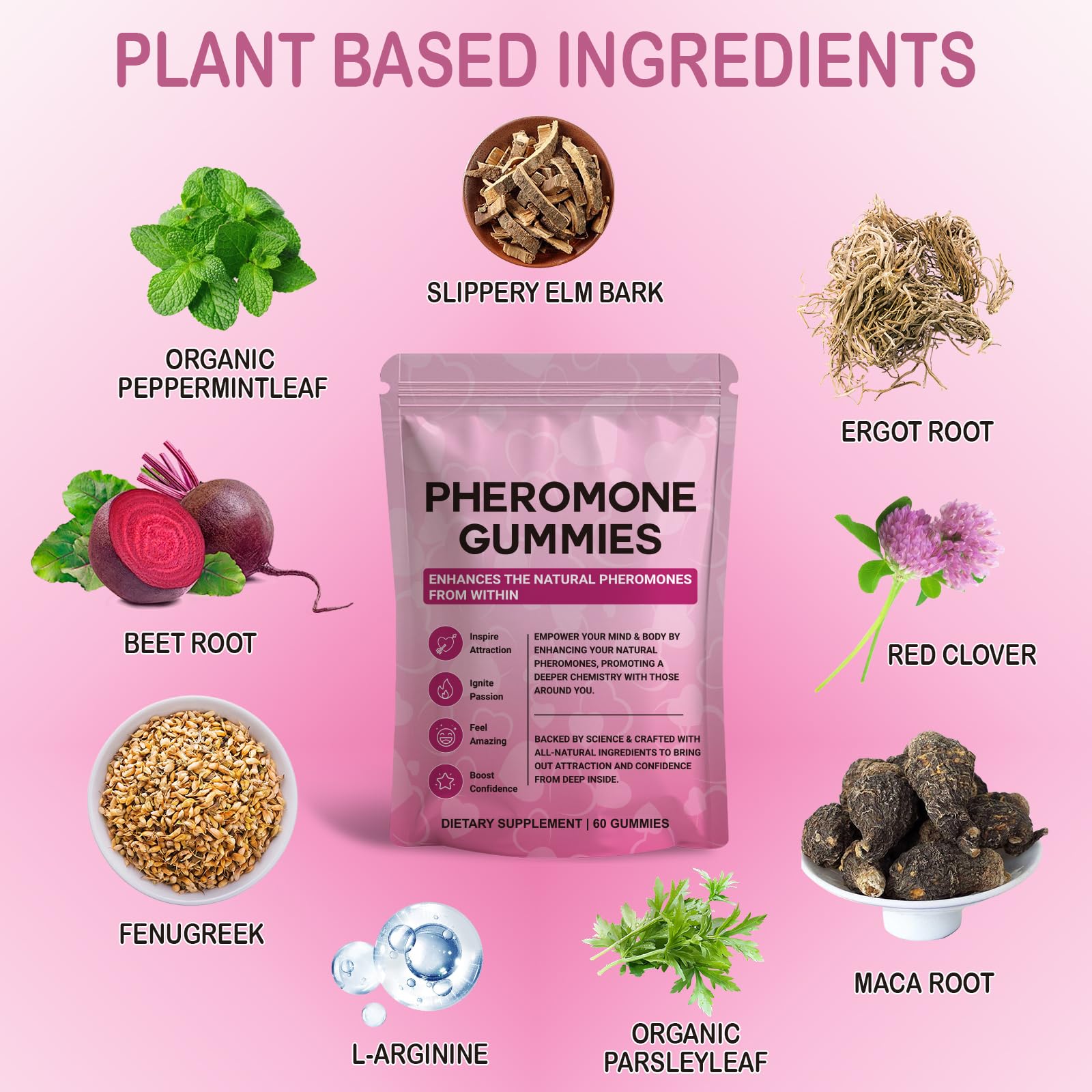 Vegan, Non-GMO formula of Yalei Pheromone Gummies