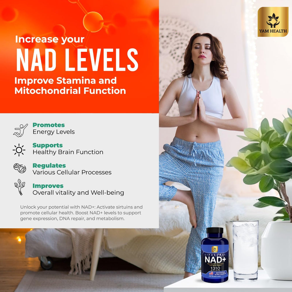 NAD+ capsules promoting energy metabolism illustration