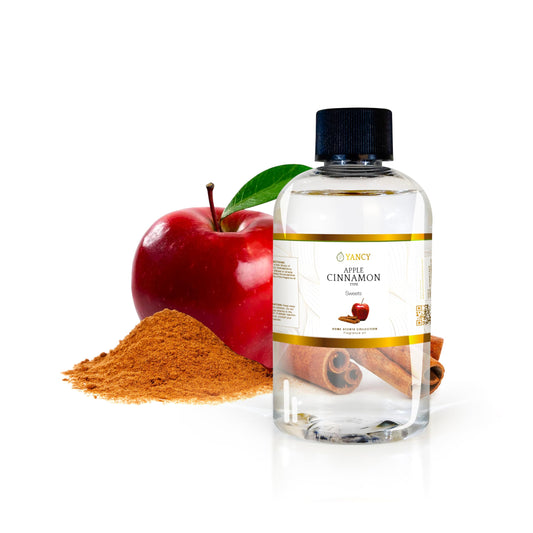 YANCY Apple Cinnamon fragrance oil bottle for diffusers delivers warm, cozy autumn ambiance.
