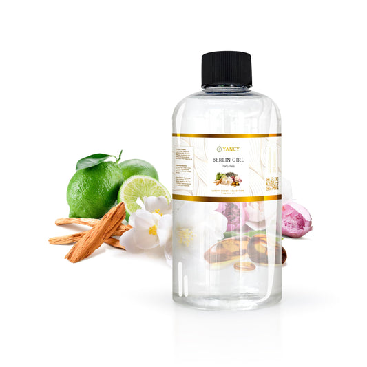 Product shot of YANCY Berlin Girl Luxury Fragrance Oil 8 oz bottle