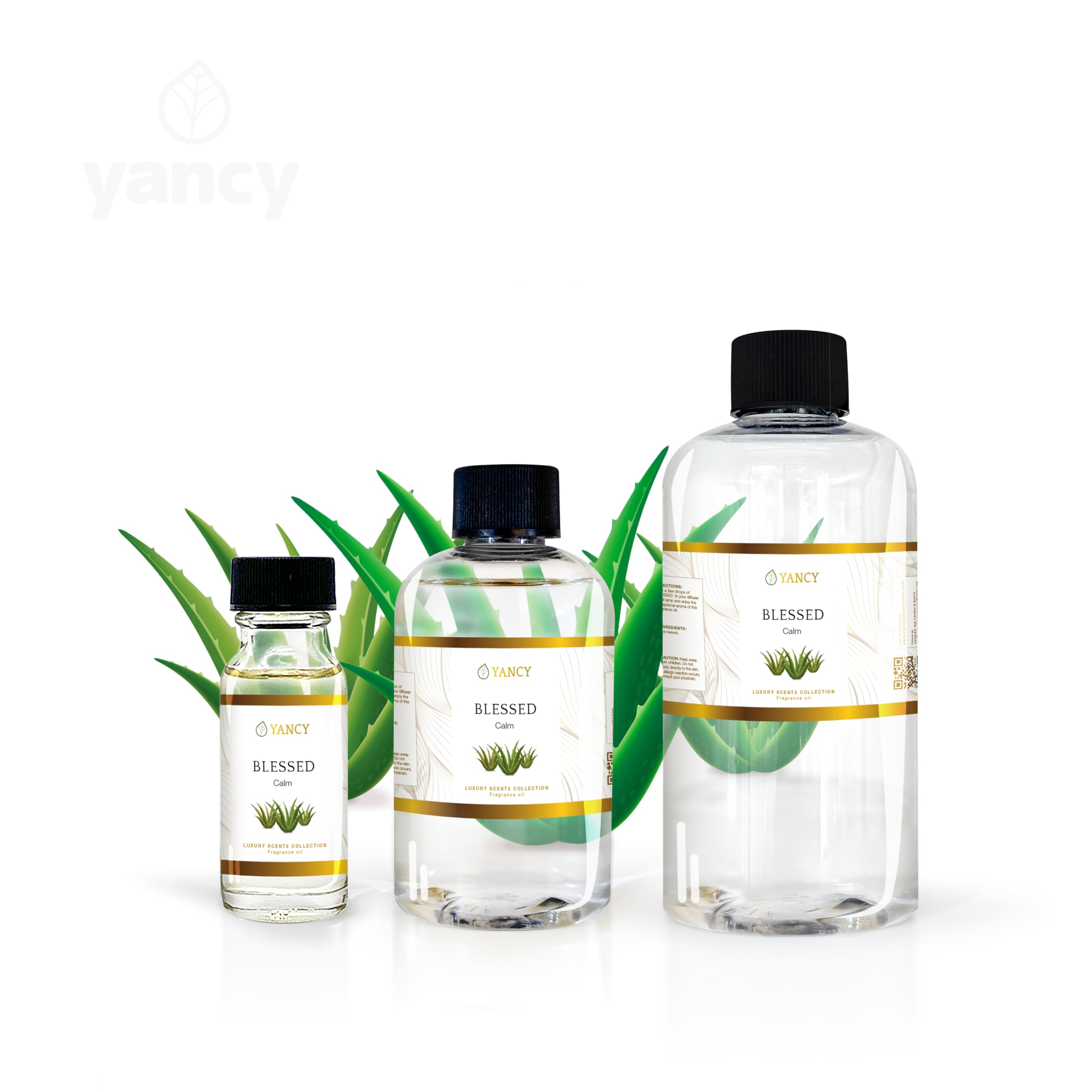Diffuser and oil burner setup with YANCY Blessed Fragrance Oil 8 oz display