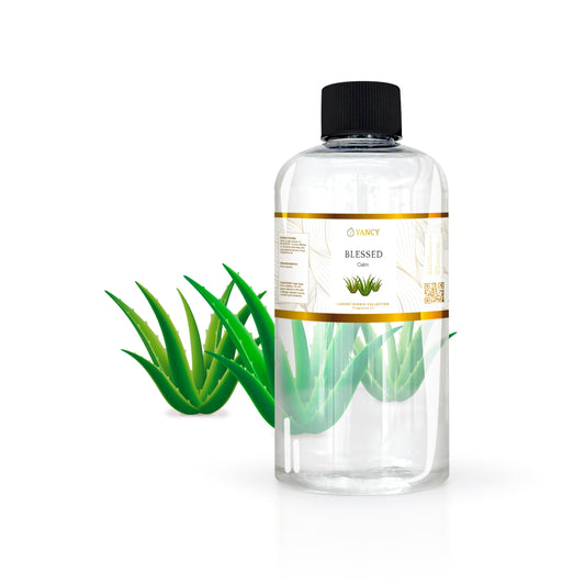 YANCY Blessed Fragrance Oil 8 oz bottle for diffusers and lamps in a luxurious setting
