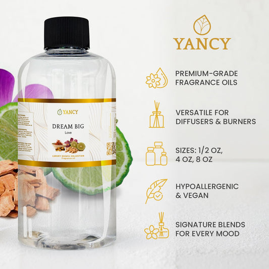 Diffuser setup featuring Dream Big fragrance oil by YANCY