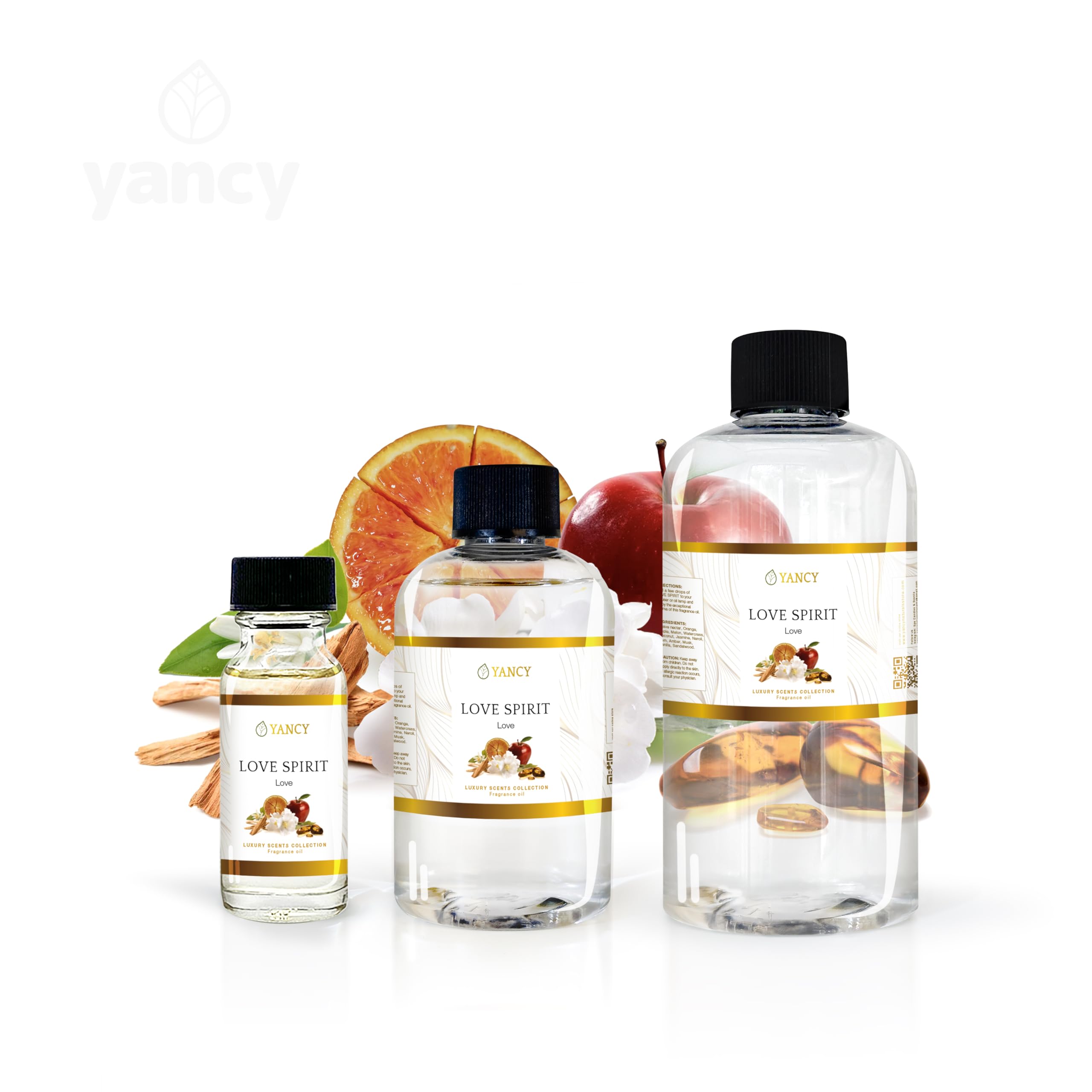 YANCY Love Spirit fragrance oil packaging and bottle for 4 oz size