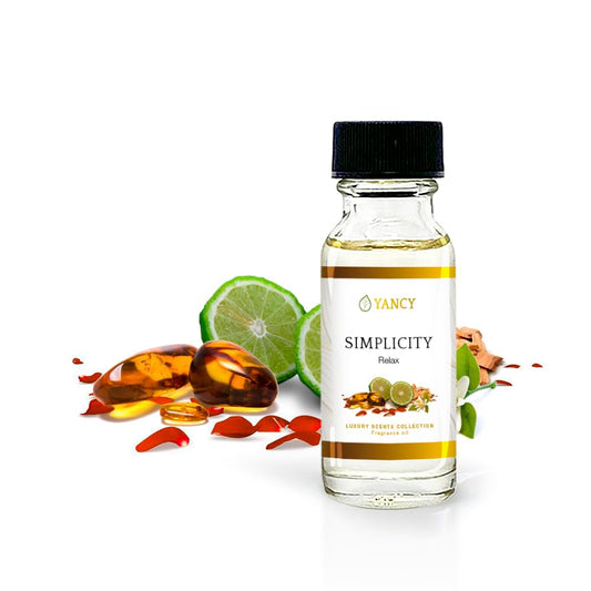 YANCY Simplicity Fragrance Oil 0.5 oz bottle — minimalist clean scent for diffusers and aroma lamps