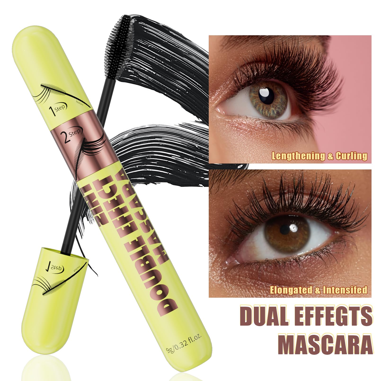 Yanqina Mascara worn daily demonstrates smudge-proof wear.